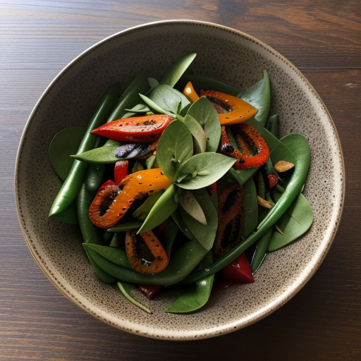 Roasted Pepper & Snow Pea Salad recipe image