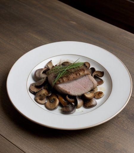 Roasted Pork Loin With Mushroom & Garlic recipe image