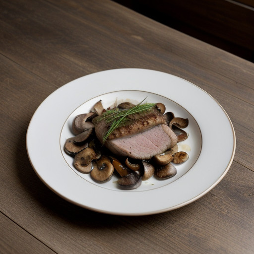 Roasted Pork Loin With Mushroom & Garlic recipe image