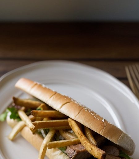 Roasted Pork and French Fry Po'boy recipe image