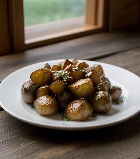 Roasted Potatoes With Caramelized Garlic recipe image