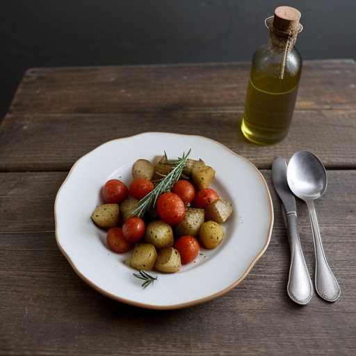 Roasted Potatoes With Tomatoes and Rosemary recipe image