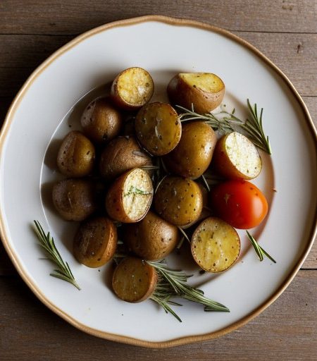 Roasted Potatoes With Tomatoes and Rosemary recipe image