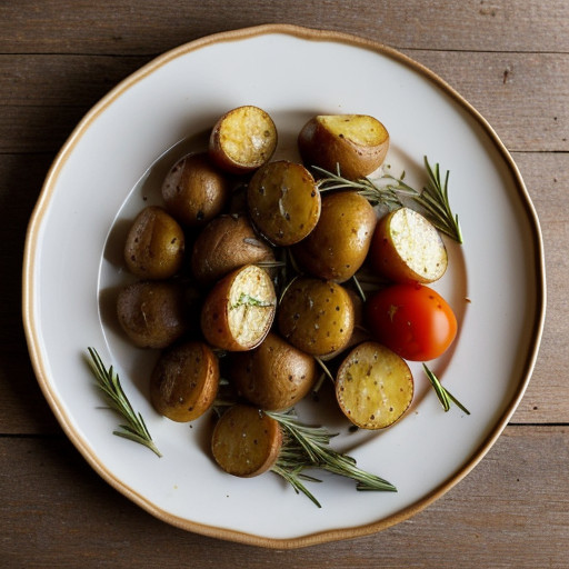 Roasted Potatoes With Tomatoes and Rosemary recipe image