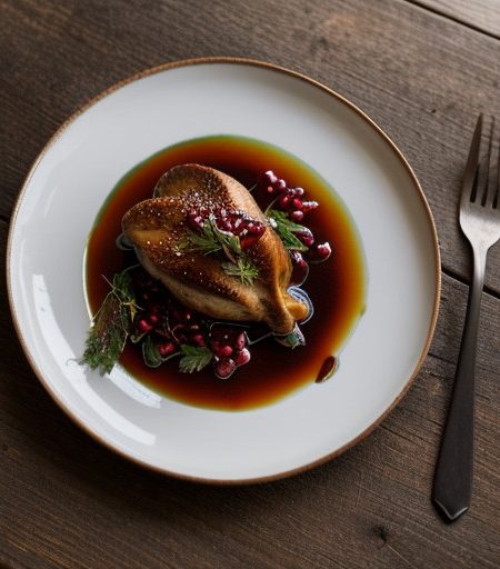 Roasted Quail With Pomegranate Molasses and Port Glaze recipe image