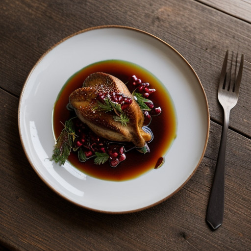 Roasted Quail With Pomegranate Molasses and Port Glaze recipe image
