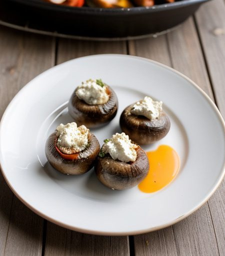 Roasted Red Pepper Stuffed Mushrooms recipe image