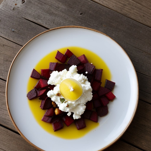 Roasted Red and Yellow Beets With Goat Cheese and Lemon-T recipe image