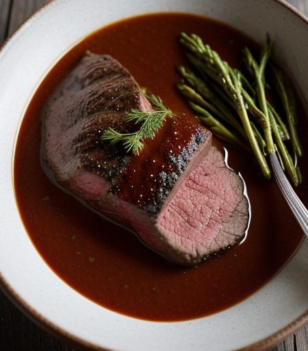Roasted Sirloin With Red Pepper Sauce recipe image