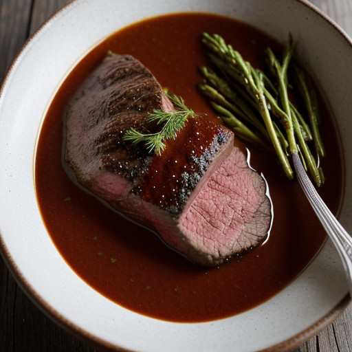 Roasted Sirloin With Red Pepper Sauce recipe image
