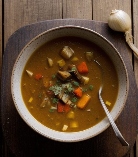 Roasted Vegetable Soup With Garlic (Vegan recipe image