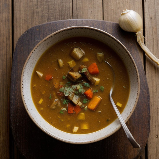 Roasted Vegetable Soup With Garlic (Vegan recipe image