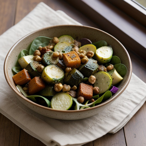 Roasted Vegetables Salad With Garbanzos recipe image