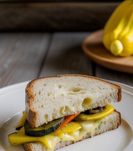 Roasted Vegetables and Swiss Cheese Sandwiches recipe image