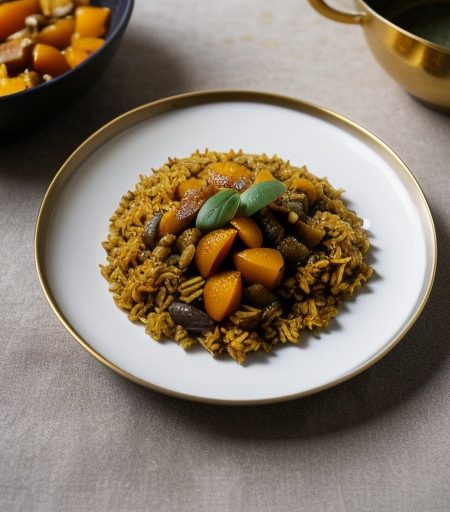 Robb's Curried Rice With Apricots & Almonds recipe image