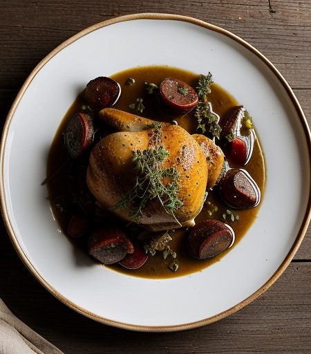Rock Cornish Hen Bourguignon recipe image
