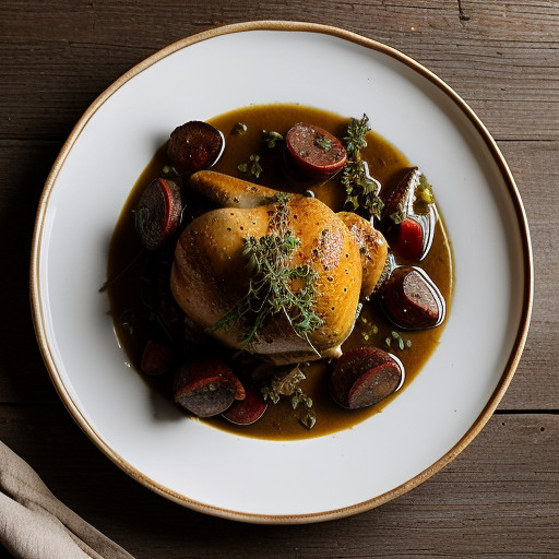Rock Cornish Hen Bourguignon recipe image