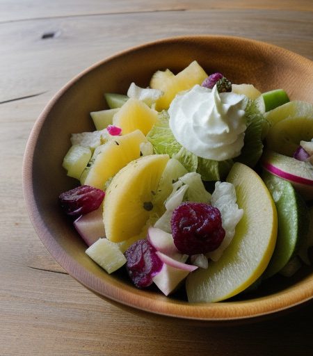 Rohkostsalat (Cabbage Fruit Salad With Sour-Cream recipe image