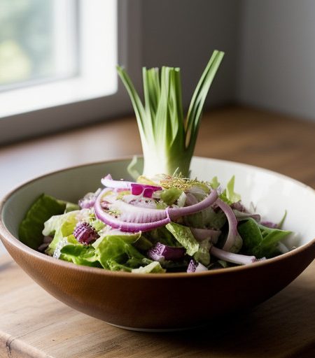 Romaine Red Onion & Fennel Salad With Tart Li recipe image