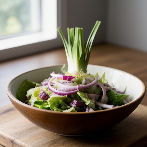 Romaine Red Onion & Fennel Salad With Tart Li recipe image