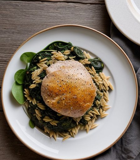 Roman Spinach With Orzo recipe image