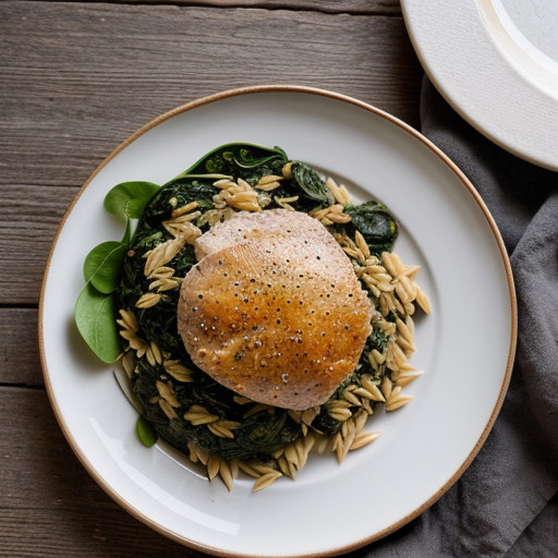 Roman Spinach With Orzo recipe image