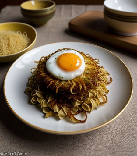 Romanian Noodle Latkes recipe image