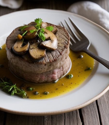 Rostbraten Mit Pilzfulle (Beef Roast With Mushroom Stuffing recipe image