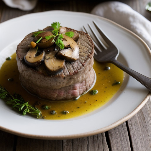 Rostbraten Mit Pilzfulle (Beef Roast With Mushroom Stuffing recipe image