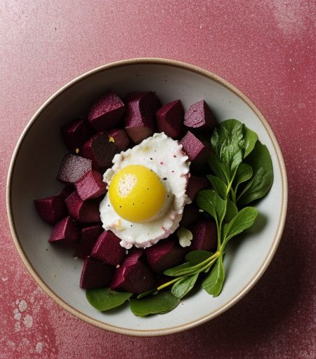 Rosy Beet & Potato Salad With Garlic Dressi recipe image