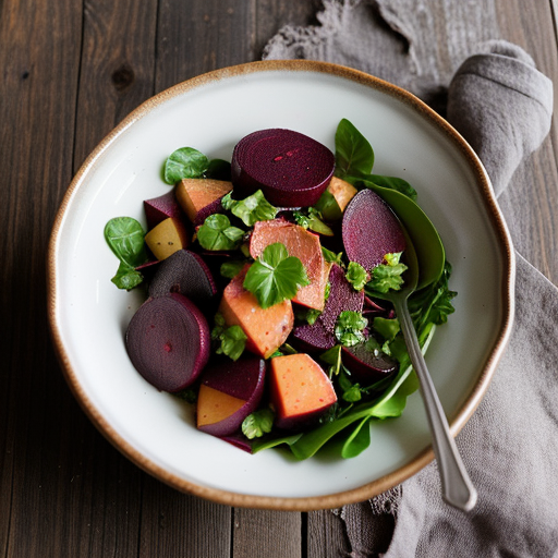 Rosy Beet & Potato Salad With Garlic Dressing recipe image