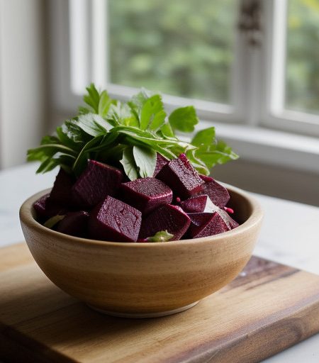 Rosy Beet and Potato Salad With Garlic Dressing recipe image