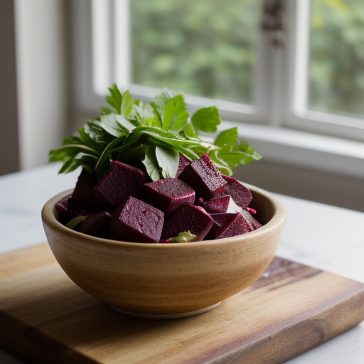 Rosy Beet and Potato Salad With Garlic Dressing recipe image
