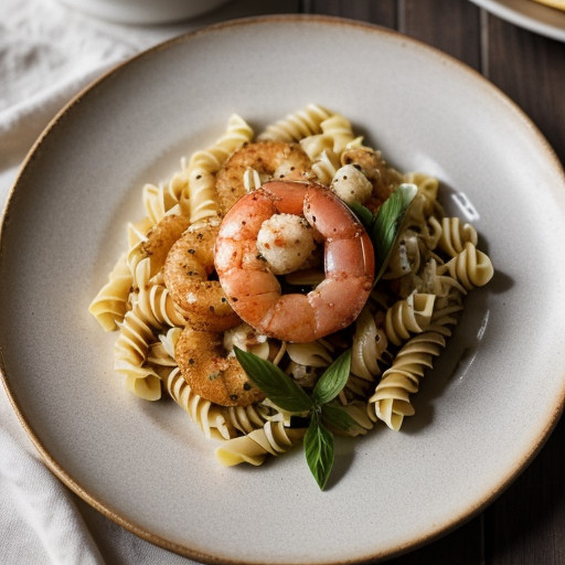 Rotini Pasta With Shrimp & Lemon recipe image