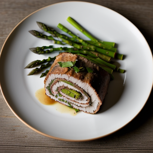 Roulade of Turkey With Asparagus & Crushed recipe image
