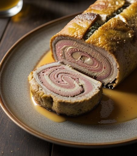 Roulade of Turkey With Foie Gras & Sauterne Sauce ... recipe image
