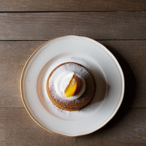 Rum Ring Cake With Peach Frozen Yogurt - Bon Appetit recipe image