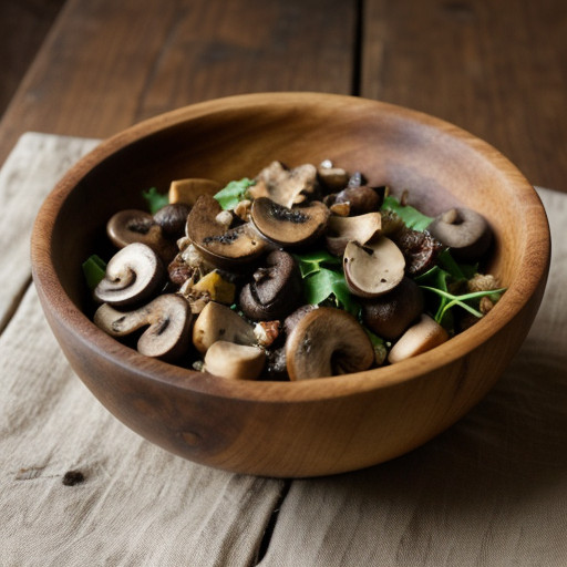 Rustic Bread & Mushroom Salad recipe image