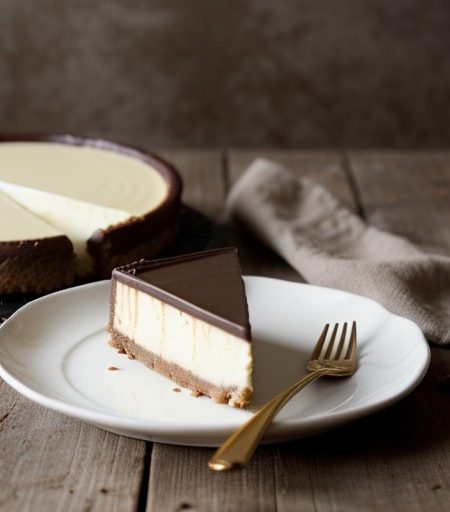 Rustic Cheesecake With Praline Sauce recipe image