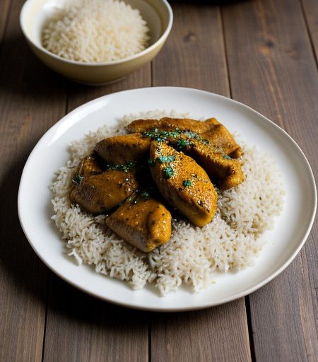 Saffron Chicken With Rice recipe image