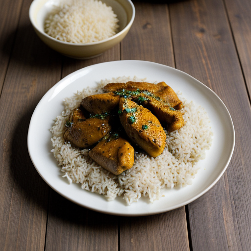 Saffron Chicken With Rice recipe image