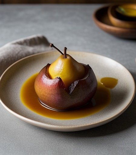 Saffron Poached Pears recipe image