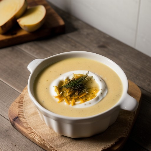 Saffron Potato Onion Soup recipe image
