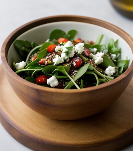 Salad of Baby Asian Greens W/ Goat Cheese Cro recipe image