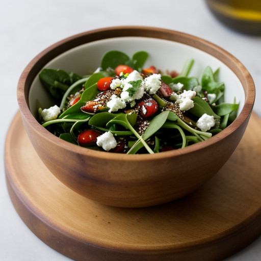 Salad of Baby Asian Greens W/ Goat Cheese Cro recipe image