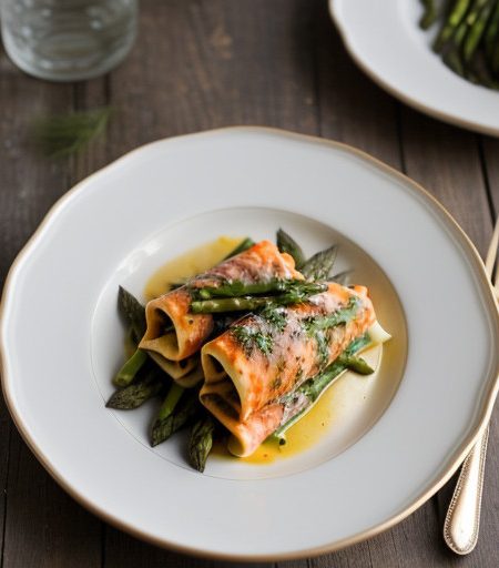 Salmon-Asparagus Manicotti recipe image