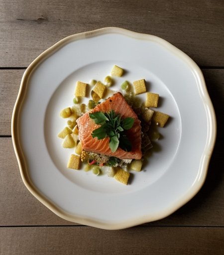 Salmon Corn Scallop recipe image