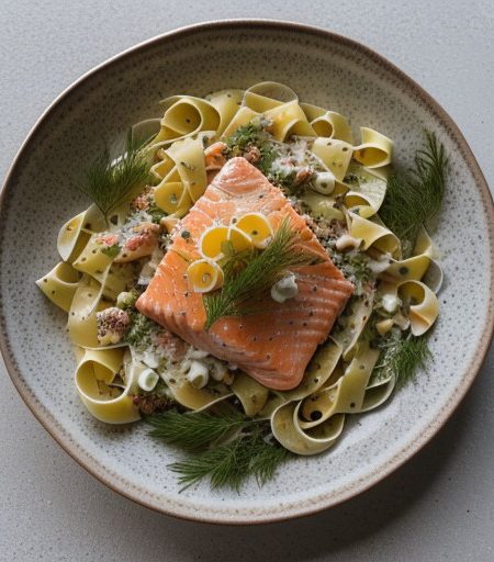Salmon Dill Salad With Pasta Shells recipe image