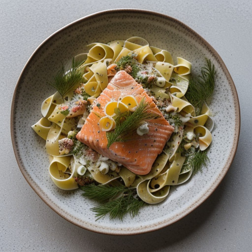 Salmon Dill Salad With Pasta Shells recipe image