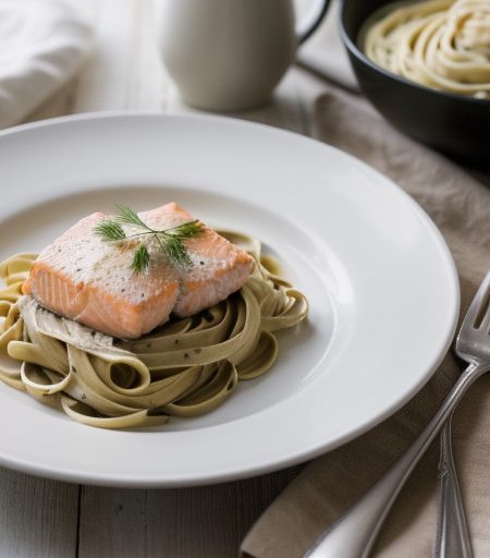 Salmon Fettuccine recipe image